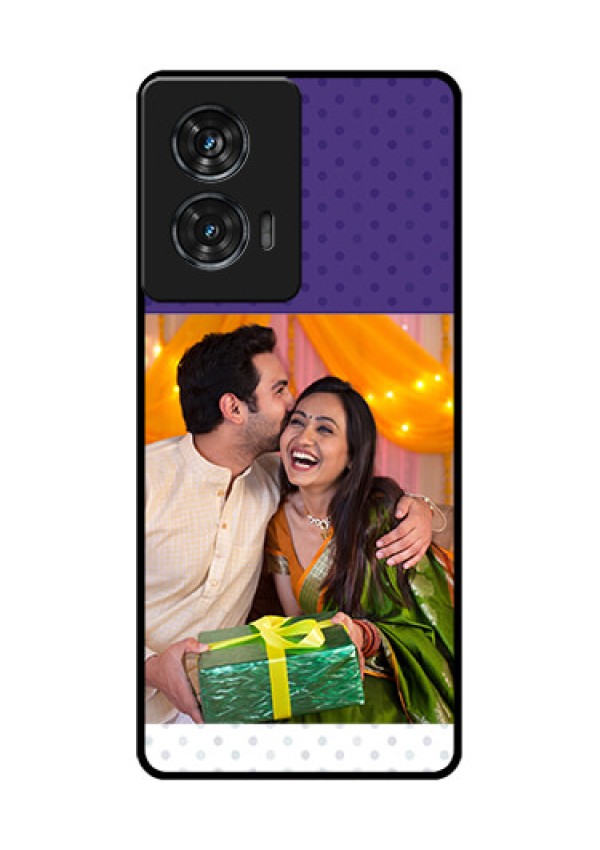 Motorola Edge 50 Fusion Custom Glass Phone CaseViolet Colored Pattern Design