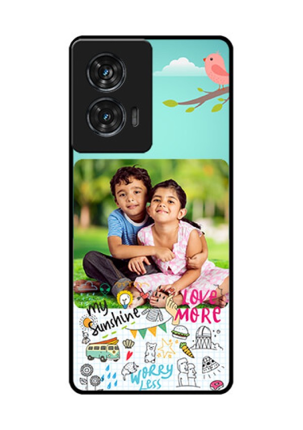 Motorola Edge 50 Fusion Custom Glass Phone CaseDoodle Love Design