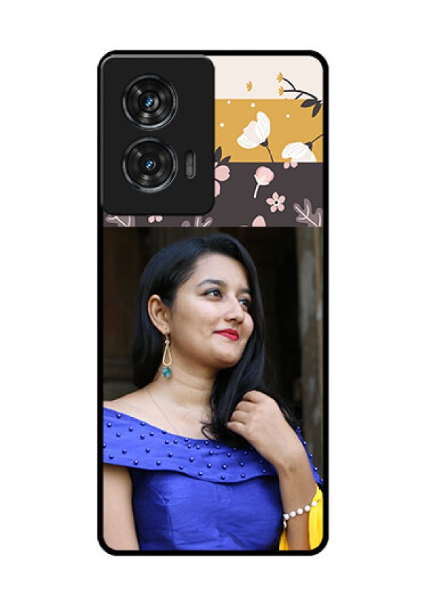 Motorola Edge 50 Fusion Custom Glass Phone CaseStylish Floral Design