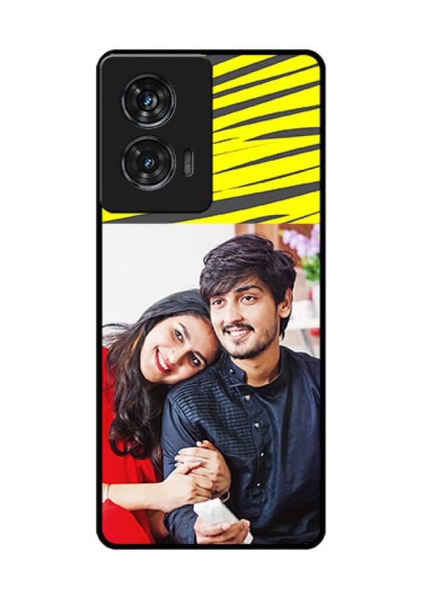 Motorola Edge 50 Fusion Custom Glass Phone CaseYellow Abstract Design