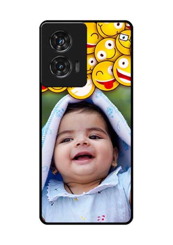 Motorola Edge 50 Fusion Custom Glass Phone CaseWith Smiley Emoji Design