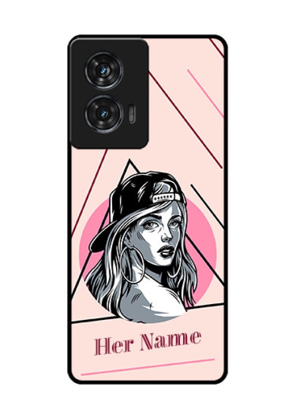 Motorola Edge 50 Fusion Custom Glass Phone CaseRockstar Girl Design