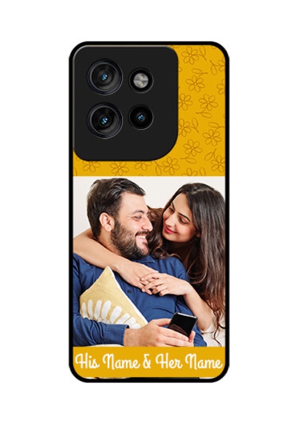 Motorola Edge 50 Neo Custom Glass Phone CaseYellow Floral Design
