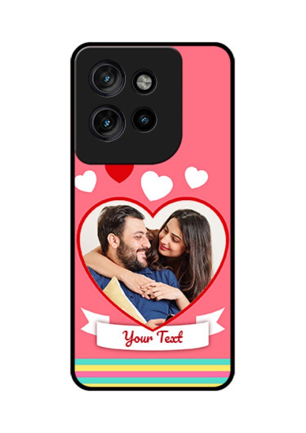 Motorola Edge 50 Neo Custom Glass Phone CaseLove Shapes Doodle Design