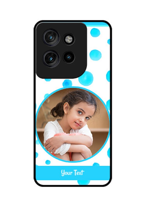 Motorola Edge 50 Neo Custom Glass Phone CaseBlue Bubbles Pattern Design