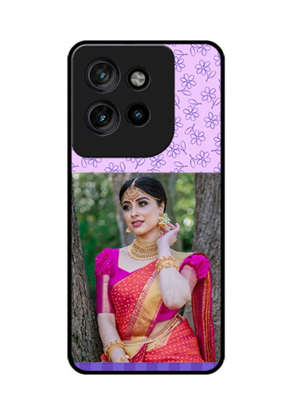 Motorola Edge 50 Neo Custom Glass Phone CasePurple Floral Design