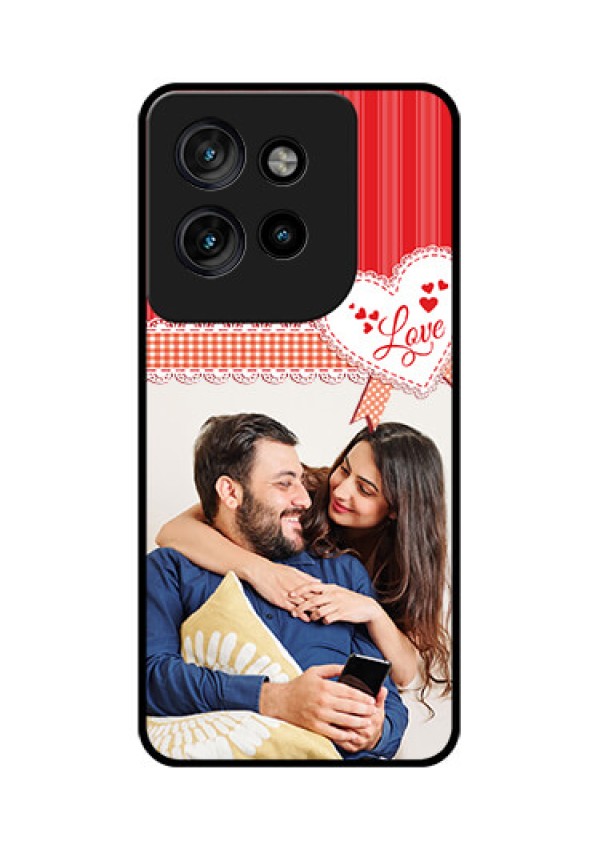 Motorola Edge 50 Neo Custom Glass Phone CaseRed Love Pattern Design