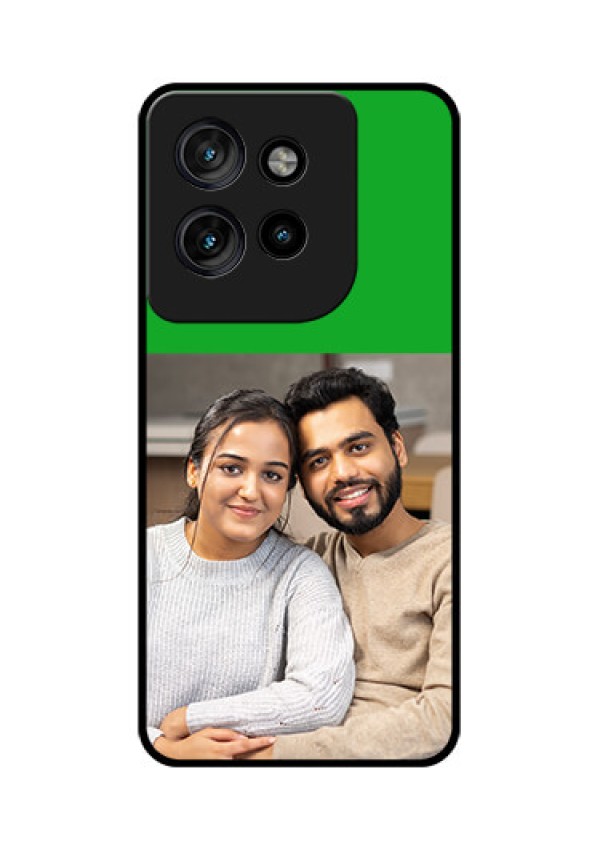 Motorola Edge 50 Neo Custom Glass Phone CaseGreen Pattern Design