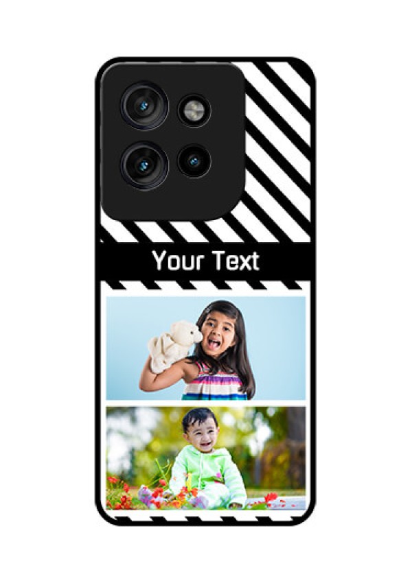 Motorola Edge 50 Neo Custom Glass Phone CaseBlack And White Stripes Design