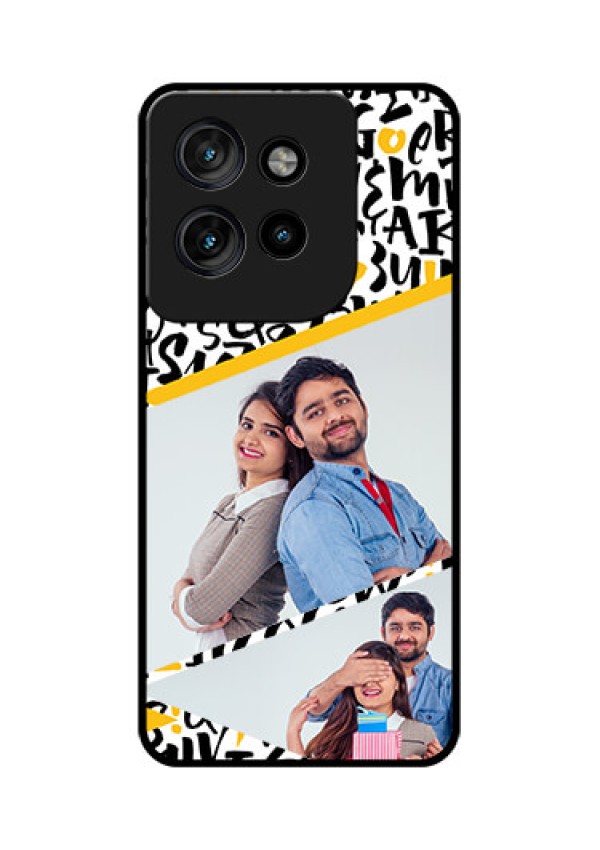 Motorola Edge 50 Neo Custom Glass Phone CaseLetters Pattern Design