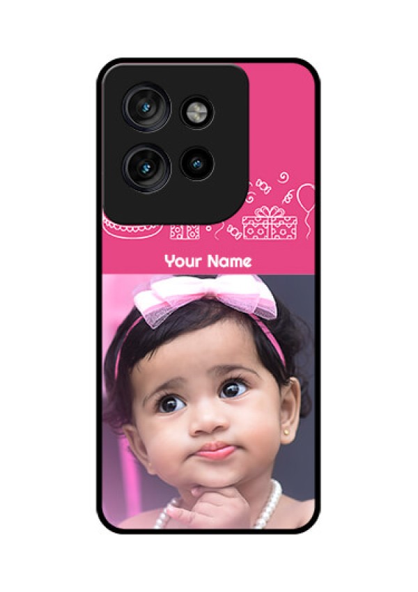 Motorola Edge 50 Neo Custom Glass Phone CaseWith Birthday Line Art Design