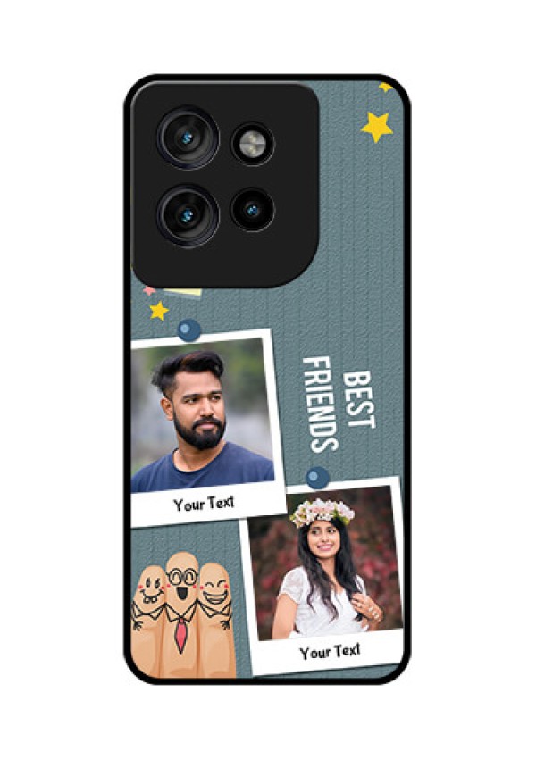 Motorola Edge 50 Neo Custom Glass Phone CaseSticky Frames And Friendship Design