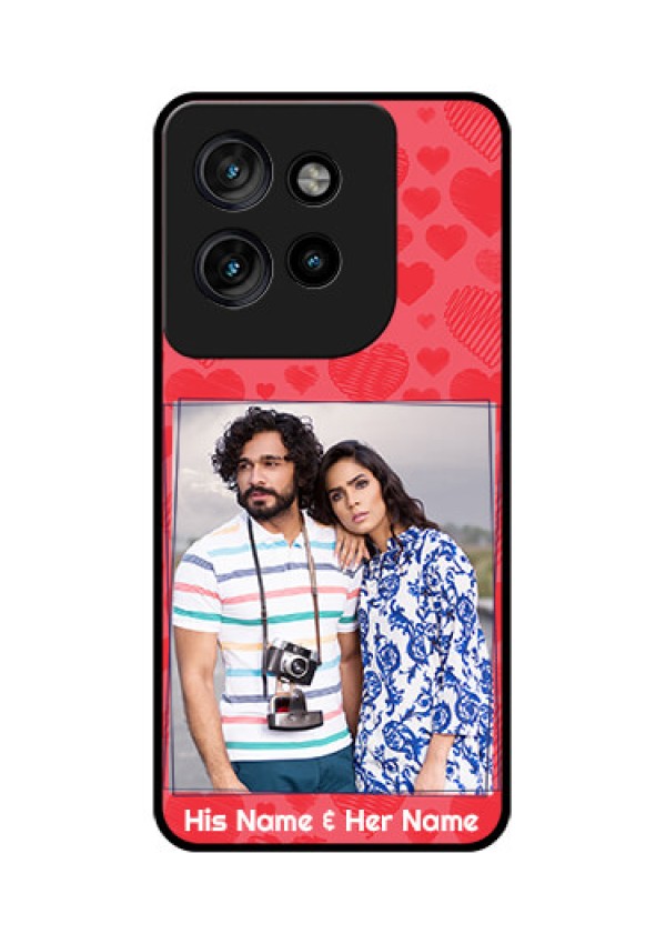 Motorola Edge 50 Neo Custom Glass Phone CaseWith Red Heart Symbols Design