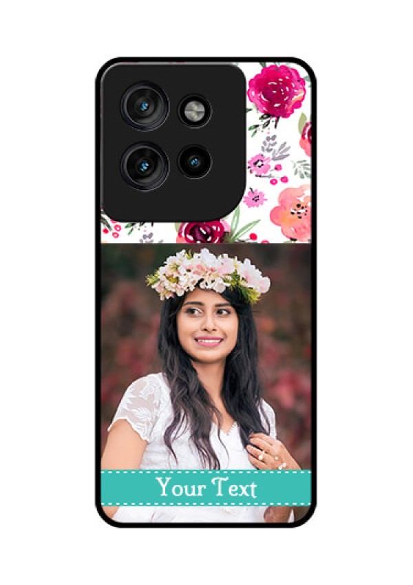 Motorola Edge 50 Neo Custom Glass Phone CaseWater Colors Floral Design