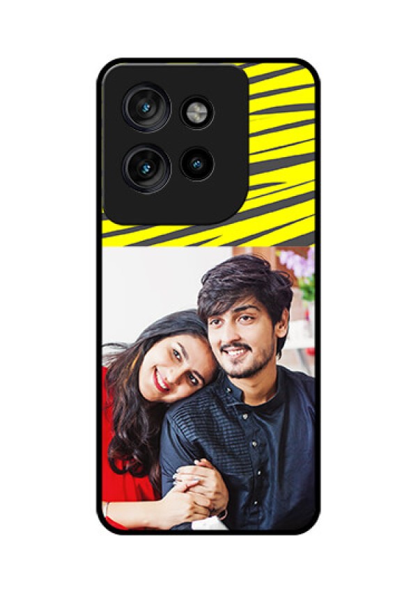Motorola Edge 50 Neo Custom Glass Phone CaseYellow Abstract Design