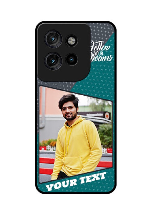 Motorola Edge 50 Neo Custom Glass Phone CaseBackground Pattern Design With Quote