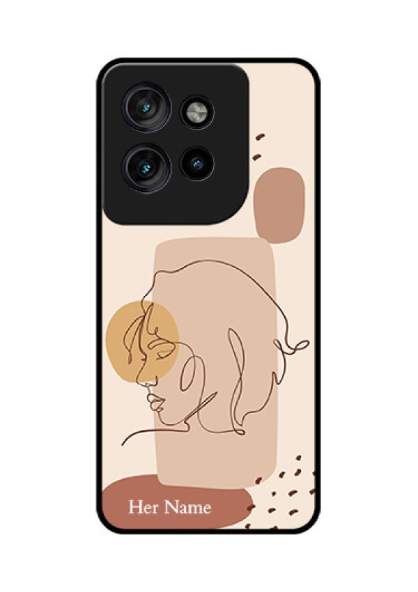 Motorola Edge 50 Neo Custom Glass Phone CaseCalm Woman Line Art Design