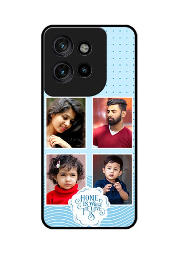 Motorola Edge 50 Neo Custom Glass Phone CaseCute Love Quote With 4 Pic Upload Design