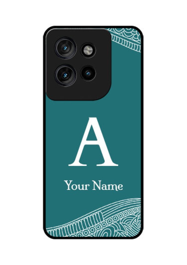 Motorola Edge 50 Neo Custom Glass Phone CaseLine Art Pattern With Custom Name Design