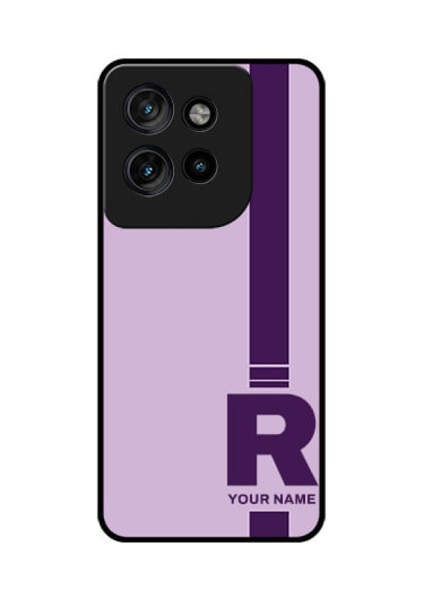 Motorola Edge 50 Neo Custom Glass Phone CaseSimple Dual Tone Stripe With Name Design