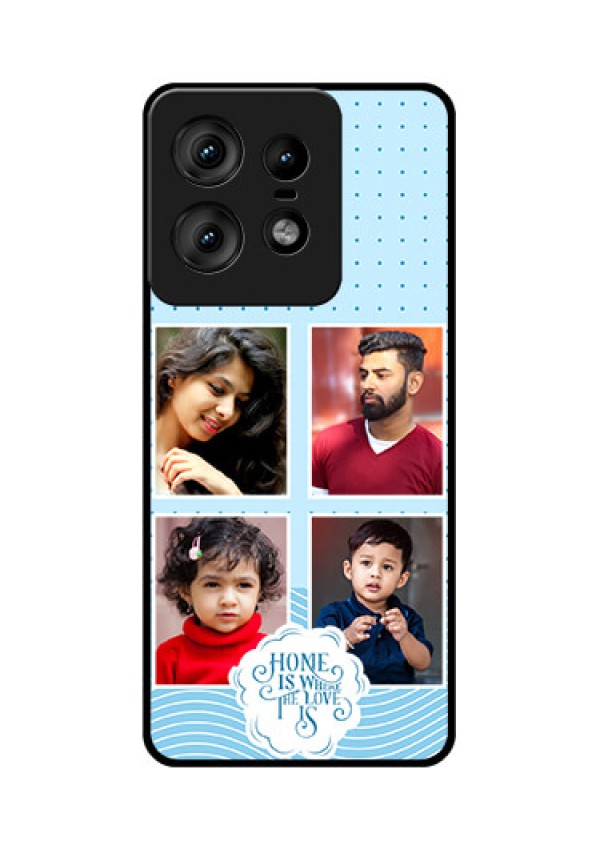 Motorola Edge 50 Pro 5G Custom Glass Phone CaseCute Love Quote With 4 Pic Upload Design
