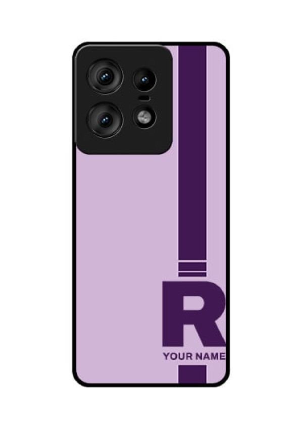 Motorola Edge 50 Pro 5G Custom Glass Phone CaseSimple Dual Tone Stripe With Name Design