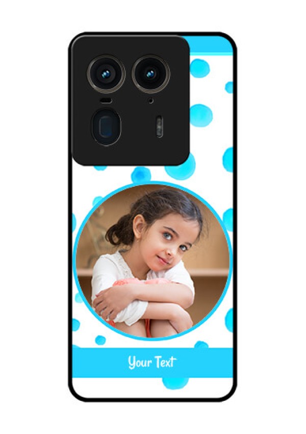 Motorola Edge 50 Ultra 5G Custom Glass Phone CaseBlue Bubbles Pattern Design
