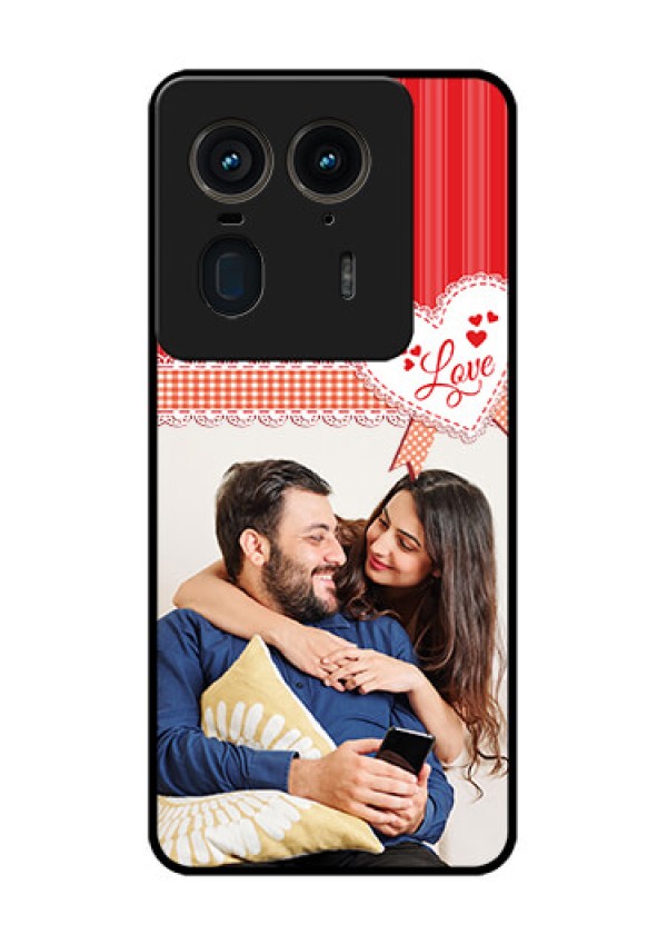 Motorola Edge 50 Ultra 5G Custom Glass Phone CaseRed Love Pattern Design