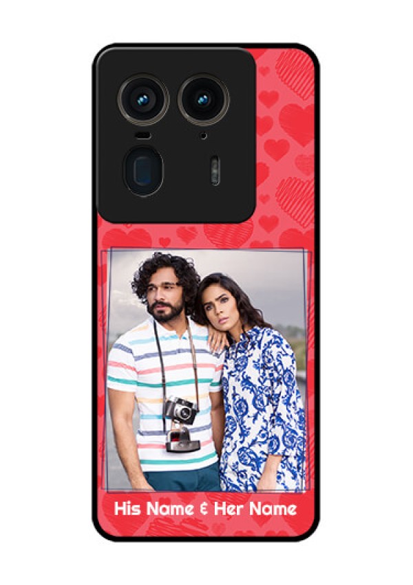 Motorola Edge 50 Ultra 5G Custom Glass Phone CaseWith Red Heart Symbols Design