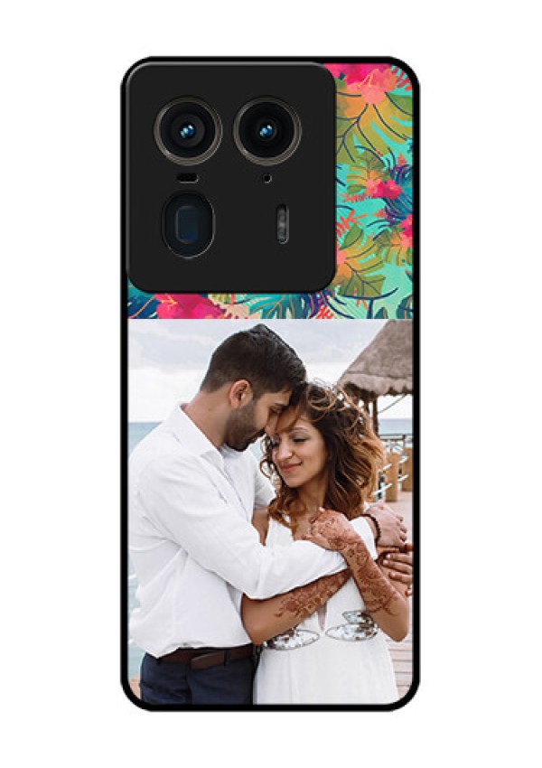 Motorola Edge 50 Ultra 5G Custom Glass Phone CaseWatercolor Floral Design