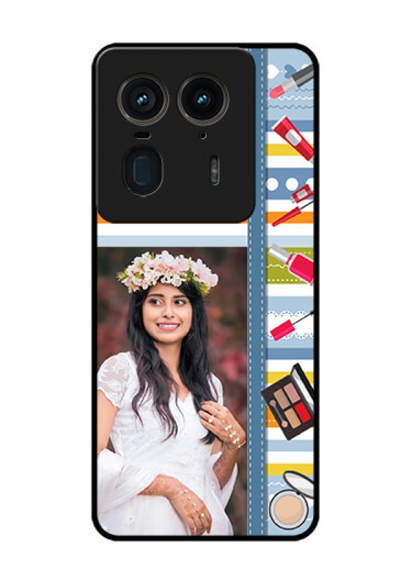 Motorola Edge 50 Ultra 5G Custom Glass Phone CaseMakeup Icons Design