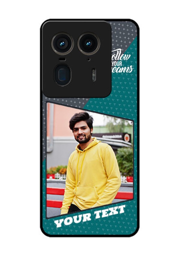 Motorola Edge 50 Ultra 5G Custom Glass Phone CaseBackground Pattern Design With Quote
