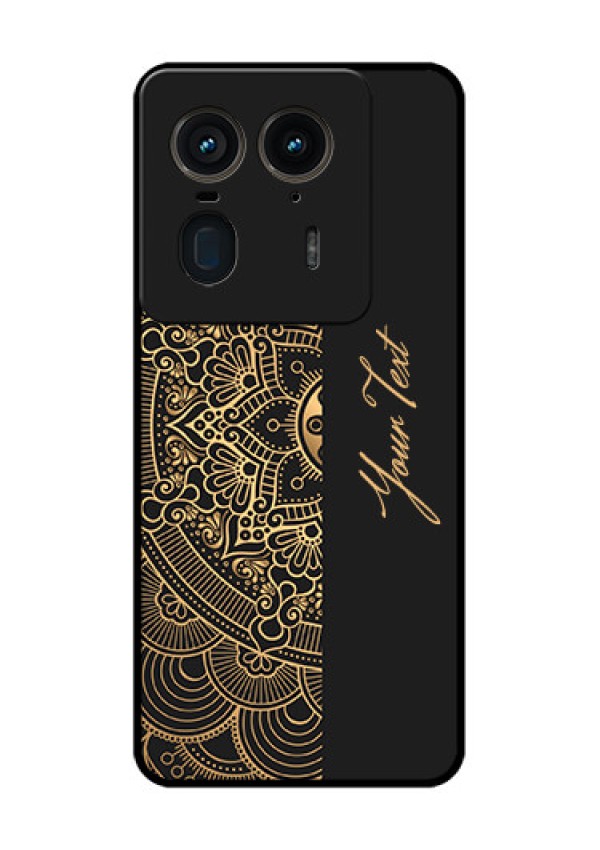 Motorola Edge 50 Ultra 5G Custom Glass Phone CaseMandala Art With Custom Text Design