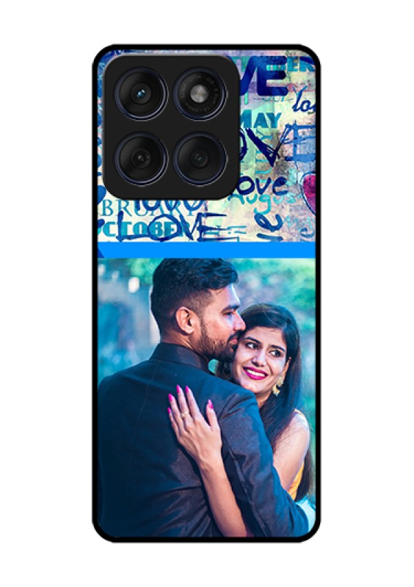 Edge 60 Fusion Custom Glass Phone Case - Colorful Love Design