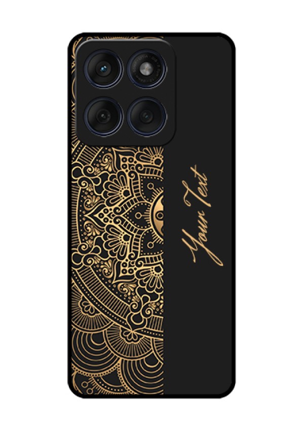 Edge 60 Fusion Custom Glass Phone Case - Mandala Art With Custom Text Design