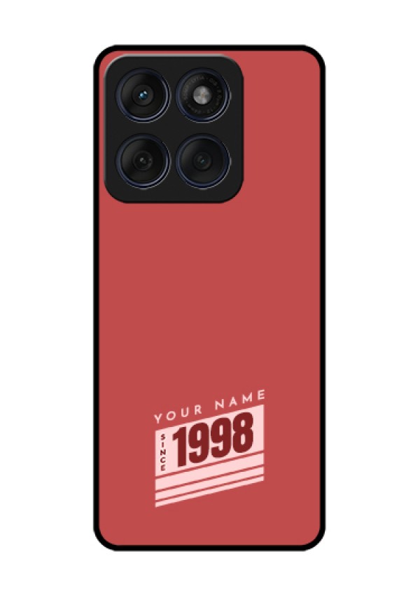 Edge 60 Fusion Custom Glass Phone Case - Red Custom Year Of Birth Design