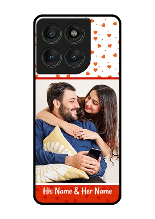 Motorola Edge 60 Pro 5G Custom Glass Phone Case - Orange Love Symbol Design
