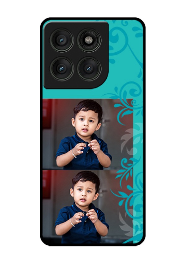 Motorola Edge 60 Pro 5G Custom Glass Phone Case - With Photo And Green Floral Design