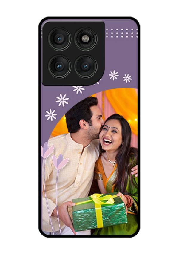 Motorola Edge 60 Pro 5G Custom Glass Phone Case - Lavender Flowers Design