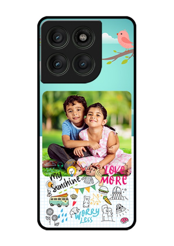 Motorola Edge 60 Pro 5G Custom Glass Phone Case - Doodle Love Design