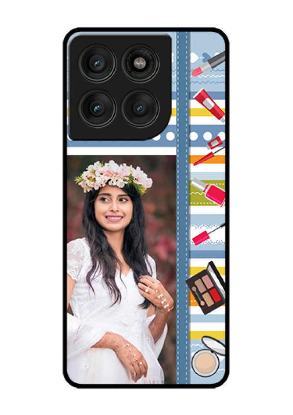Motorola Edge 60 Pro 5G Custom Glass Phone Case - Makeup Icons Design