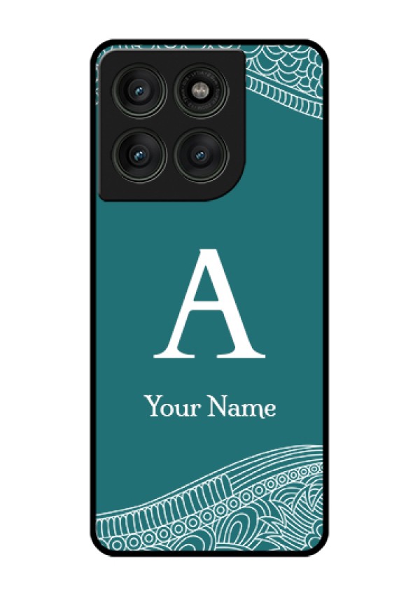 Motorola Edge 60 Pro 5G Custom Glass Phone Case - Line Art Pattern With Custom Name Design