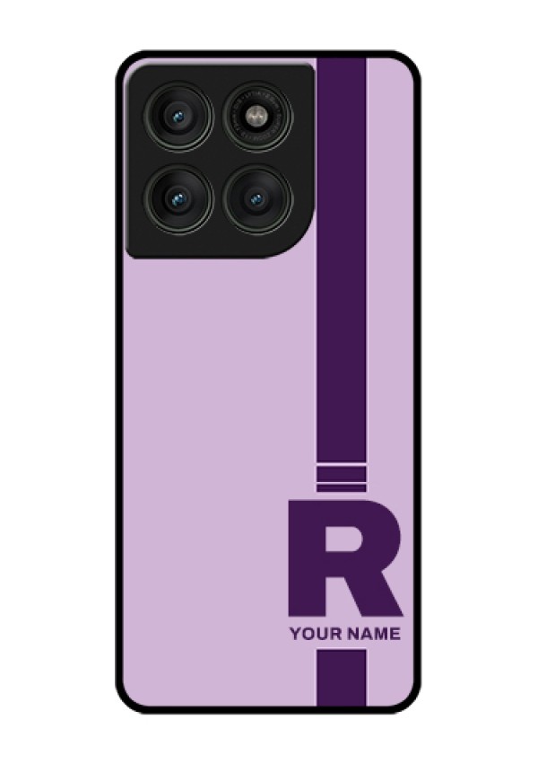 Motorola Edge 60 Pro 5G Custom Glass Phone Case - Simple Dual Tone Stripe With Name Design