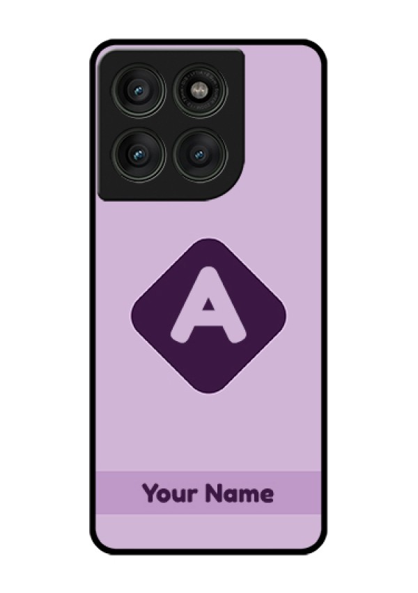 Motorola Edge 60 Pro 5G Custom Glass Phone Case - Custom Letter In Curved Badge Design