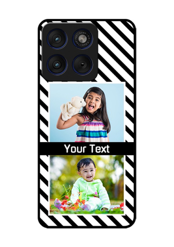 Motorola Edge 70 5G Custom Glass Phone Case - Black And White Stripes Design
