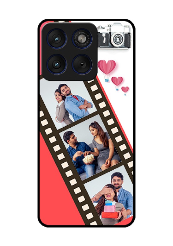 Motorola Edge 70 5G Custom Glass Phone Case - 3 Image Holder With Film Reel