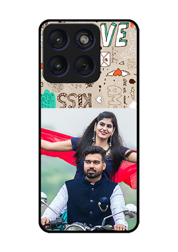 Motorola Edge 70 5G Custom Glass Phone Case - Love Doodle Pattern