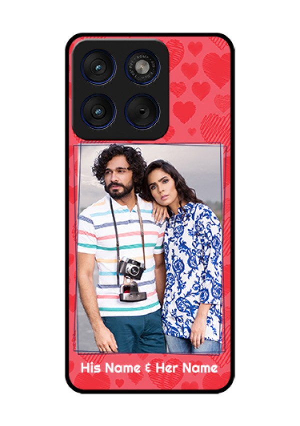 Motorola Edge 70 5G Custom Glass Phone Case - With Red Heart Symbols Design