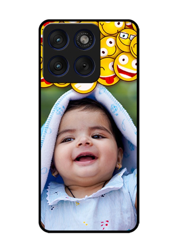 Motorola Edge 70 5G Custom Glass Phone Case - With Smiley Emoji Design