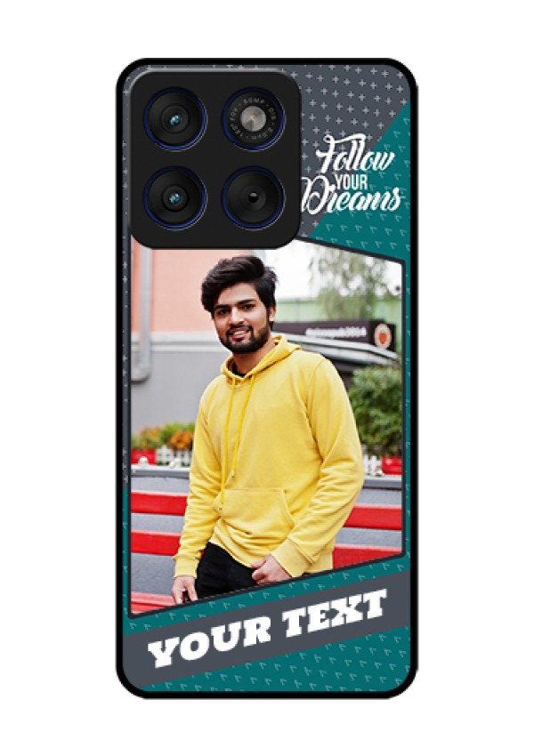 Motorola Edge 70 5G Custom Glass Phone Case - Background Pattern Design With Quote